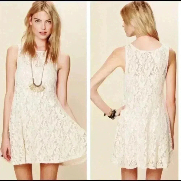 Free People | Miles of Lace Cream Dress - Picture 2 of 7